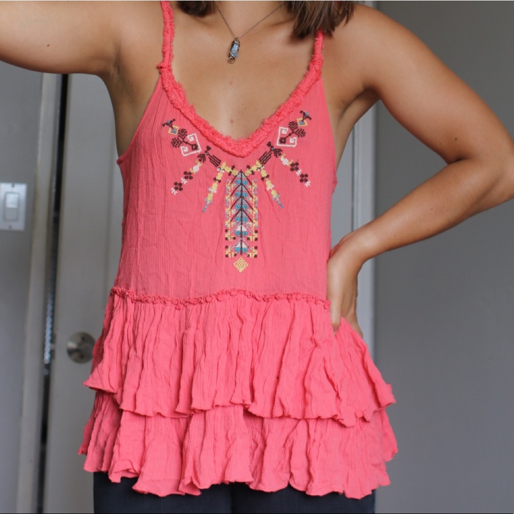 Free People Embroidered Tank